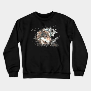 Wolf Tie dye art design Crewneck Sweatshirt